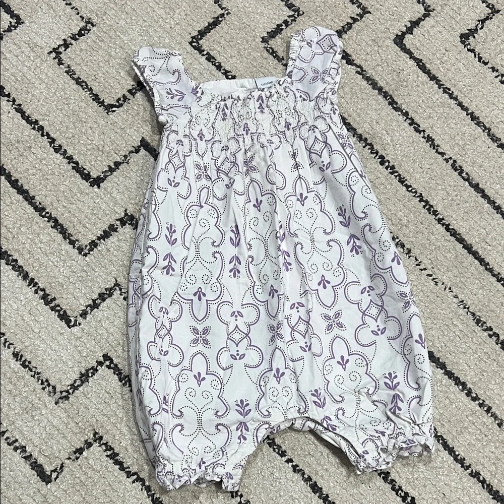 GAP Purple and White Baby Romper